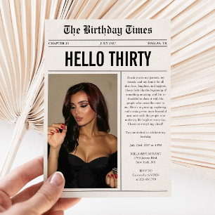 ハローサーティー 写真新聞 30歳の誕生日 招待状