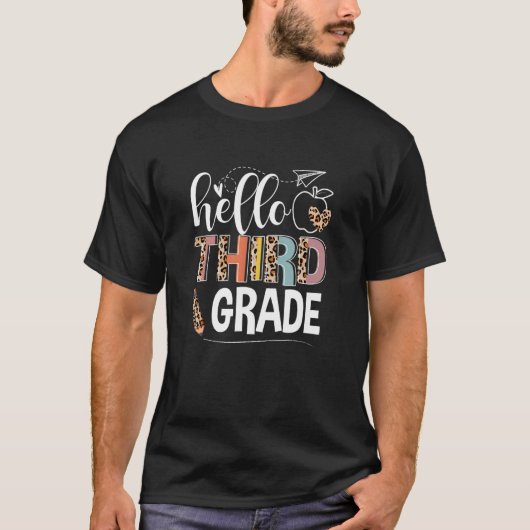 ハローサードグレードヒョウ新学期先生S Tシャツ (正面)
