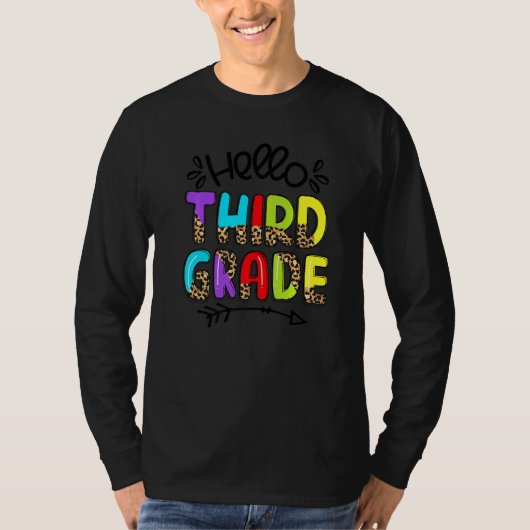 ハローサードグレードヒョウ新学期先生S Tシャツ (正面)