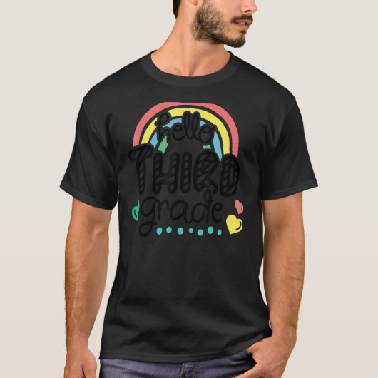 ハローサードグレードレトロ新学期ヴィンテージライ Tシャツ (正面)