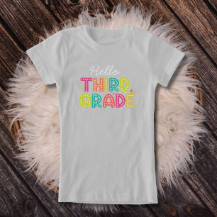 ハローサードグレード新学期かわいい女の子 Tシャツ