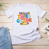 ハローサードグレード新学期かわいい子供たち Tシャツ