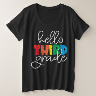 ハローサードグレード – かわいいカラフル新学期 プラスサイズTシャツ