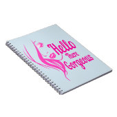 ハローザゴージャスラブリーレディ顔タイポグラフィ ノートブック (右側)