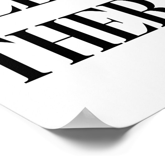 ハローザースタイポグラフィデザインイン白黒 ポスター (角)