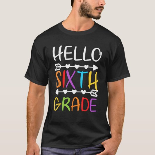 ハローシックスグレード6年生新学期ティーシュ Tシャツ (正面)
