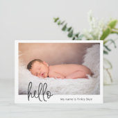 ハローシンプルベビーフォトモダン誕生 案内状 (スタンド正面)