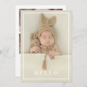 ハローシンプルベビーモダンフォト誕生 案内状 (正面/裏面)