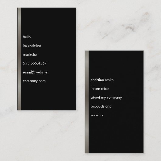 ハローシンプル文字メフェイクタリックトリム 名刺 (正面/裏面)