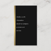 ハローシンプル文字メフェイクタル金ゴールドトリム 名刺 (裏面)