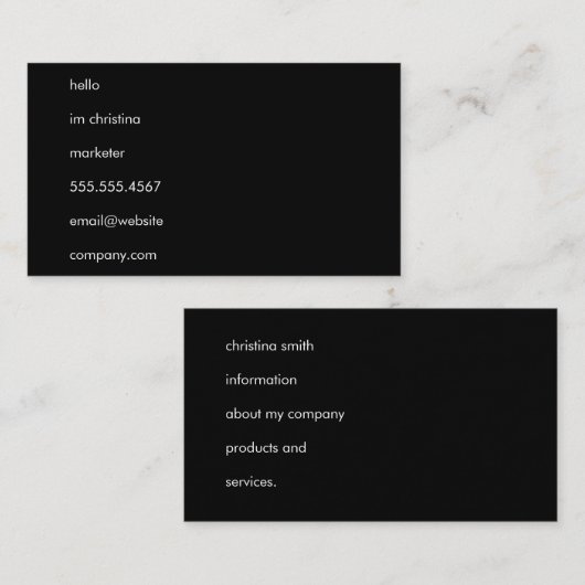 ハローシンプル文字 名刺 (正面/裏面)