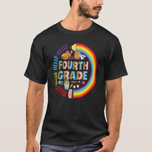 ハローシージュレオパード新学期ペンシルレイン Tシャツ (正面)