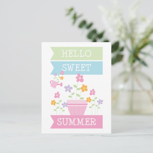 ハロースイートサマーかわいい花 ポストカード (スタンド正面)