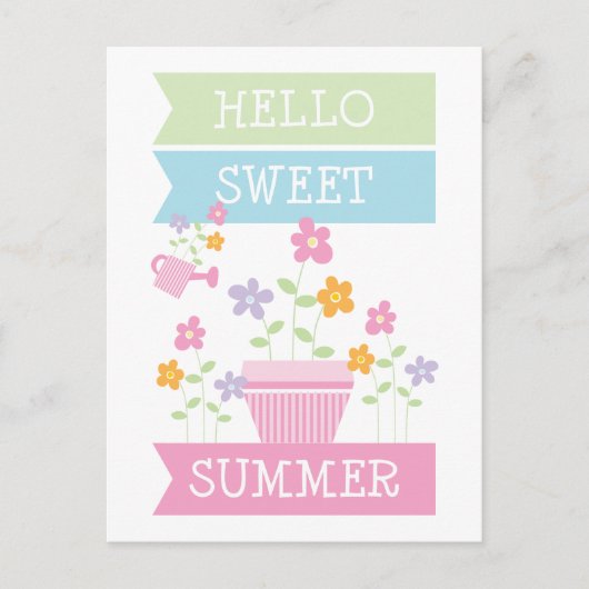 ハロースイートサマーかわいい花 ポストカード (正面)