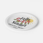 ハロースイートサマースイカプールパーティーBday ペーパープレート (アングル)