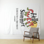 ハロースウィートサマープールパーティーBday Backdrop タペストリー (インサイチュ(横))