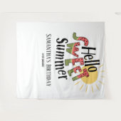 ハロースウィートサマープールパーティーBday Backdrop タペストリー (正面(横))