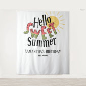 ハロースウィートサマープールパーティーBday Backdrop タペストリー (正面)
