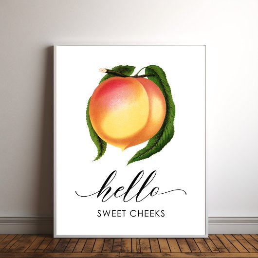 ハロースウィートチークヴィンテージピーチバスルーム ポスター