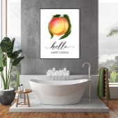 ハロースウィートチークヴィンテージピーチバスルーム ポスター