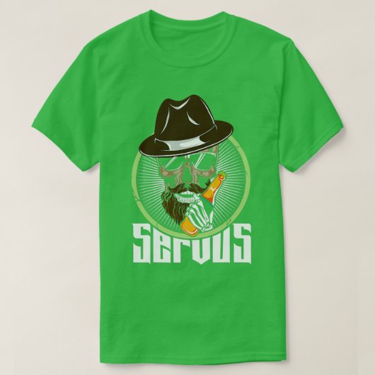 ハロースカルヒゲ帽子サングラス Tシャツ (デザイン正面)