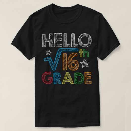 ハロースクエアルート16 4年生新学期数学 Tシャツ (デザイン正面)