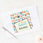 ハロースクールの名前を付けたパーソナライズされたアルファベット スクエアシール (封筒)