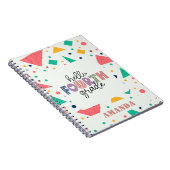 ハロースクール学年カラフル幾何学名前をカスタムする ノートブック (右側)