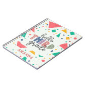 ハロースクール学年カラフル幾何学名前をカスタムする ノートブック (左側)