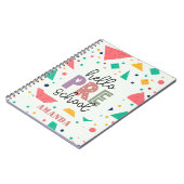 ハロースクール学年カラフル幾何学名前をカスタムする ノートブック (左側)