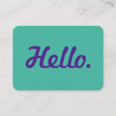 ハロースタイリッシュハイカジュアルタイポグラフィパープルトレンディー 名刺 (正面)