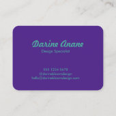 ハロースタイリッシュハイカジュアルタイポグラフィパープルトレンディー 名刺 (裏面)