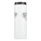 ハロースティーミングコーヒパーソナライズされたーとハート タンブラー (裏面)
