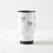 ハロースティーミングコーヒパーソナライズされたーとハート トラベルマグ (中央)