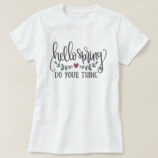 ハロースプリング!春を楽しもう Tシャツ (デザイン正面)