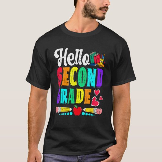 ハローセカンドグレードカワイボーイズキッズ新学期 Tシャツ (正面)