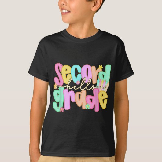 ハローセカンドグレードシャツの新学期初日 Tシャツ (正面)