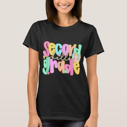 ハローセカンドグレードシャツの新学期初日 Tシャツ (正面)