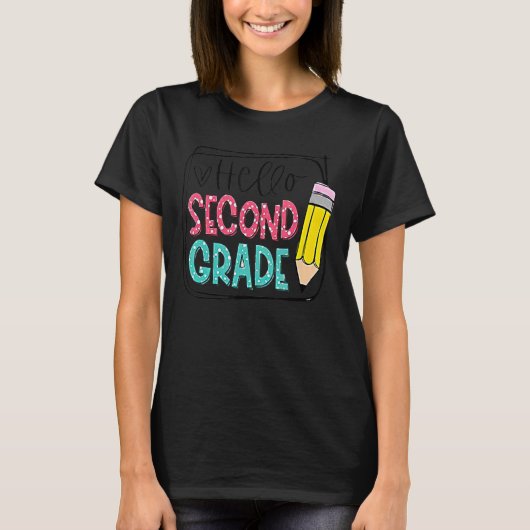 ハローセカンドグレードペンシル新学期先生K Tシャツ (正面)