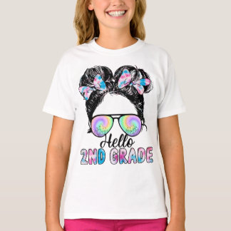 ハローセカンドグレードメッシーヘア新学期Tシャツ Tシャツ