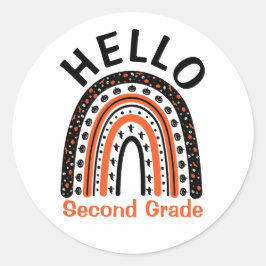 ハローセカンドグレード先生ハロウィンボーホレインボー ラウンドシール