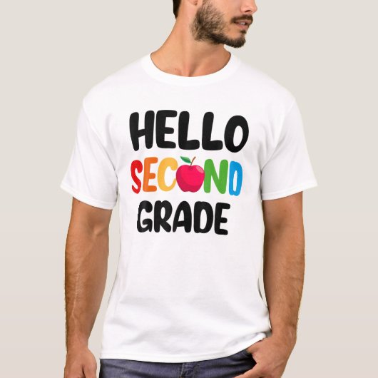 ハローセカンドグレード先生新学期デザイン Tシャツ (正面)