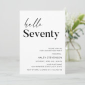 ハローセキッモダンチミニマリスト70誕生日 招待状 (スタンド正面)