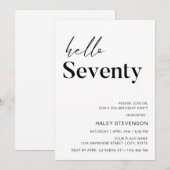 ハローセキッモダンチミニマリスト70誕生日 招待状 (正面/裏面)