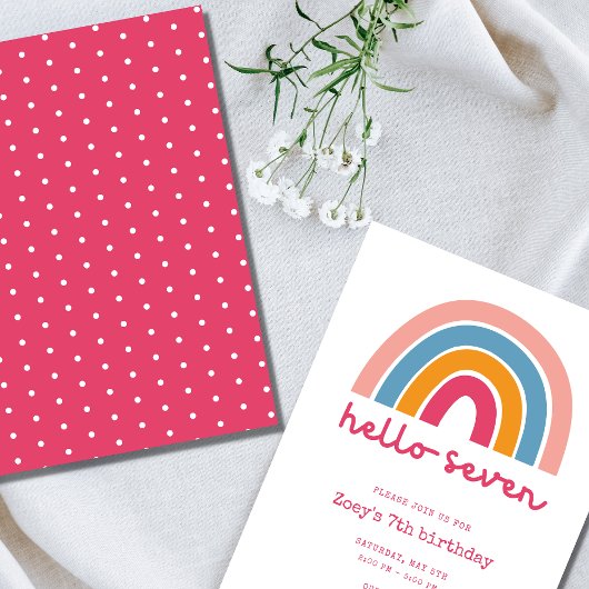 ハローセブンレインボーガールズ7誕生日 招待状