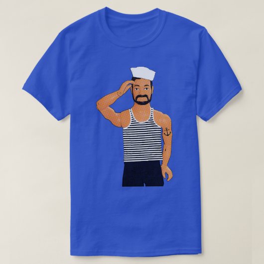 ハローセーラーおもしろいゲイアート Tシャツ (デザイン正面)