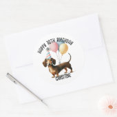 ハローソーセージ犬のダッシュント犬の恋人の誕生日 ラウンドシール (封筒)