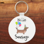 ハローソーセージ犬のダッシュン犬の恋人 キーホルダー (正面)