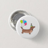 ハローソーセージ犬ダックスシャンド犬の愛犬キーチェーン 缶バッジ (正面&裏面)