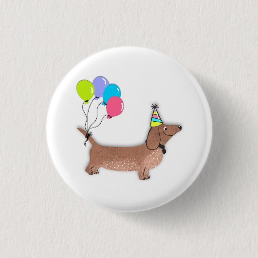 ハローソーセージ犬ダックスシャンド犬の愛犬キーチェーン 缶バッジ (正面)